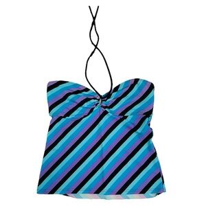 Vintage striped Hula Honey swim halter top